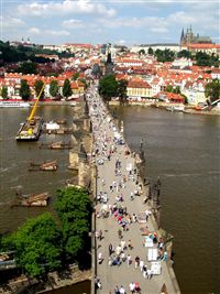 The view of Charles Bridge from Old Tonw Bridge Tower